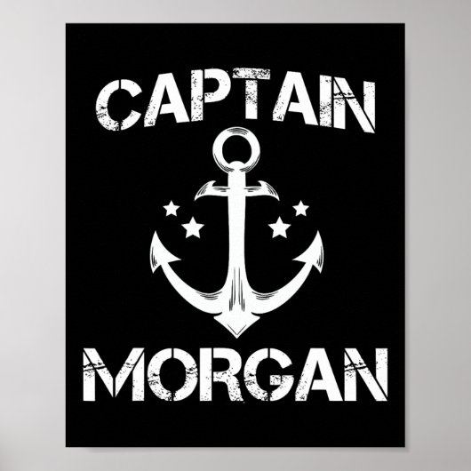 Captain Morgan Funny Birthday Personalised Surname ポスター (正面)