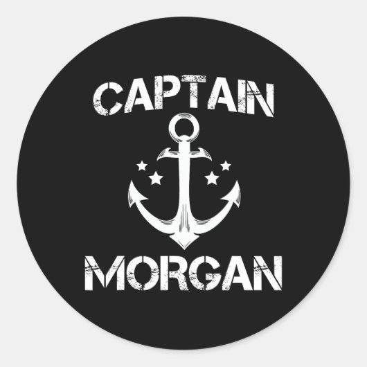 Captain Morgan Funny Birthday Personalised Surname ラウンドシール (正面)