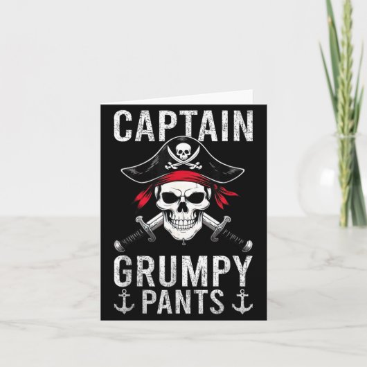 Captain Mpy Pants Rate Humor Skull Graphic カード (正面)
