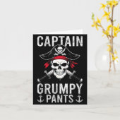 Captain Mpy Pants Rate Humor Skull Graphic カード (黄色い花)