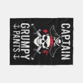 Captain Mpy Pants Rate Humor Skull Graphic  フリースブランケット (正面(横))
