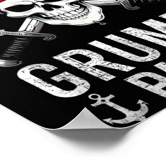 Captain Mpy Pants Rate Humor Skull Graphic  ポスター (角)