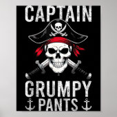 Captain Mpy Pants Rate Humor Skull Graphic  ポスター (正面)