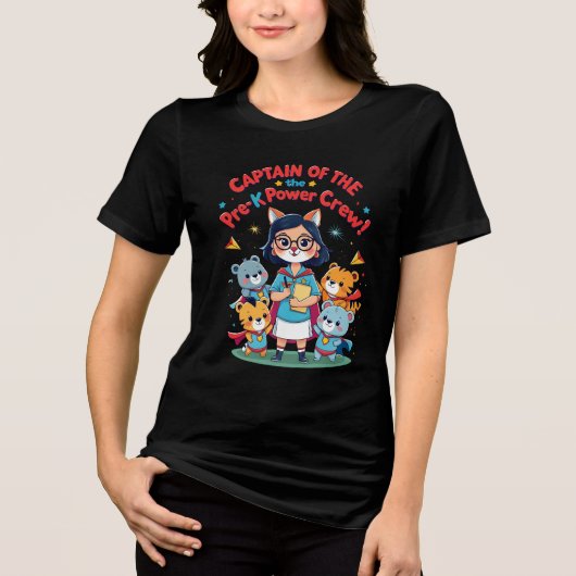 Captain of the Pre-K Power Crew トライブレンドTシャツ (正面)