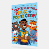 "Captain of the Pre-K Power Crew – Classroom  アクリルサイン (傾斜)