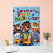 "Captain of the Pre-K Power Crew – Classroom  アクリルサイン (ウェディング)