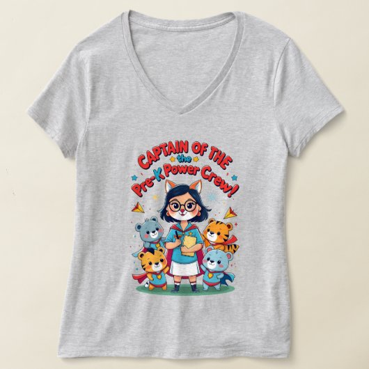 Captain of the Pre-K Power Crew Tシャツ (レイダウン)