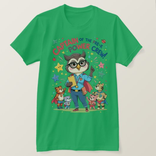 Captain of the Pre-K Power Crew Tシャツ (デザイン正面)