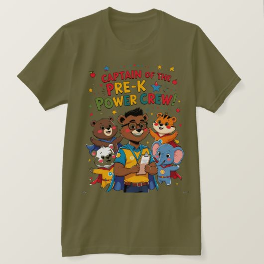 Captain of the Pre-K Power Crew Tシャツ (デザイン正面)