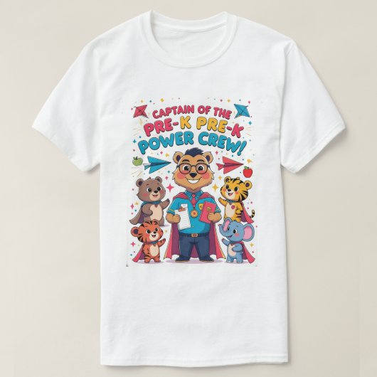 Captain of the Pre-K Power Crew Tシャツ (デザイン正面)