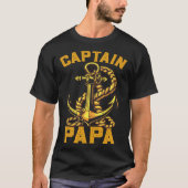 Captain Papa Pontoon Sailing Boat Dad Daddy Father Tシャツ (正面)