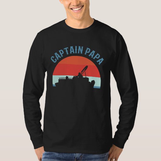 Captain Papa Pontooning Pontoon Boat Captain Tシャツ (正面)