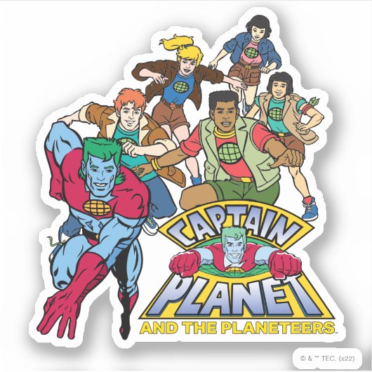Captain Planet & the Planeteers Group Logo Graphic シール (正面)
