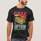 Captain Pontoon Dad Pontoon Skipper I El Captoon Tシャツ (正面)