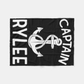 Captain Rylee Anchor Boat Boating Yacht Ship  フリースブランケット (正面(横))