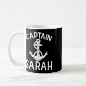 Captain Sarah Anchor Boat Yacht Boating Ship  コーヒーマグカップ (左)