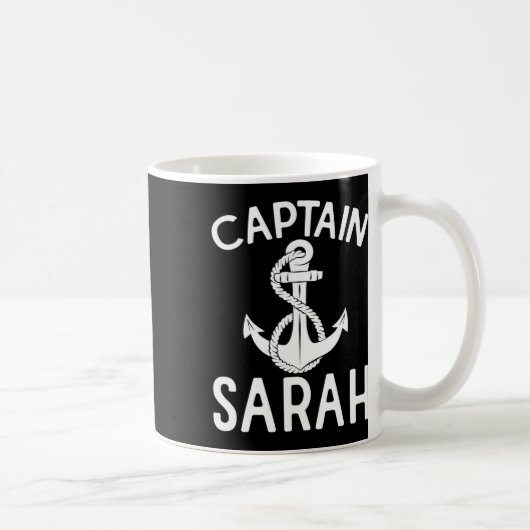 Captain Sarah Anchor Boat Yacht Boating Ship  コーヒーマグカップ (右)