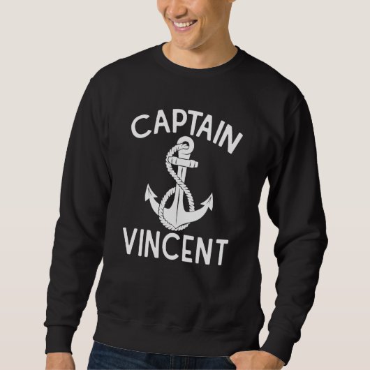 Captain Vincent Yacht Ship Anchor Boating Boat スウェットシャツ (正面)