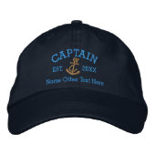 Captain With Anchor Personalized 刺繍入りキャップ (正面)