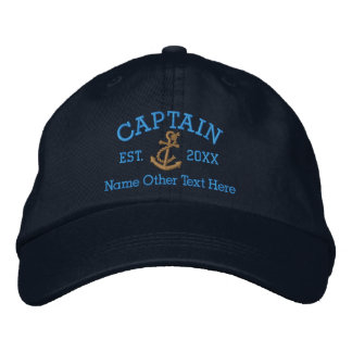 Captain With Anchor Personalized 刺繍入りキャップ