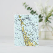 Captivaアイランドのヴィンテージ航海のマップ ポストカード (スタンド正面)