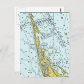 Captivaアイランドのヴィンテージ航海のマップ ポストカード (正面/裏面)