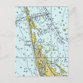 Captivaアイランドのヴィンテージ航海のマップ ポストカード