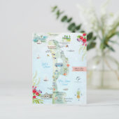 Captiva島 |目的地の結婚式の日程マップ ポストカード (スタンド正面)