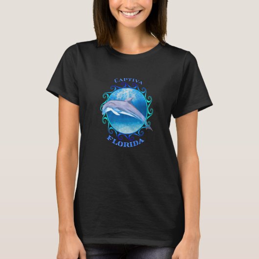 Captiva Florida Vacation Souvenir Dolphin Tシャツ (正面)