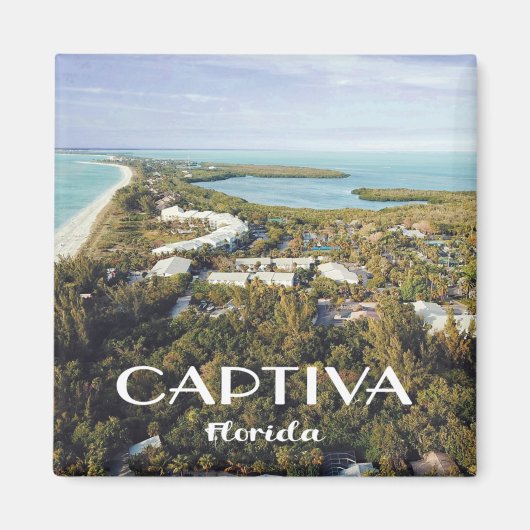 Captiva Island、フロリダ州航空写真 マグネット (正面)