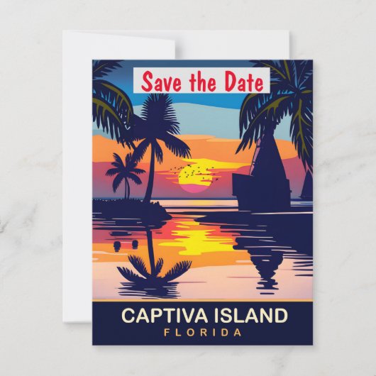 Captiva Island、フロリダ州、旅行はがき、 セーブザデート (正面)