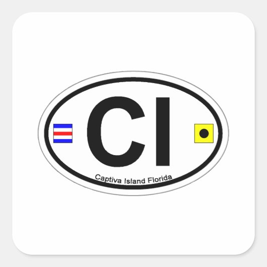 Captiva Island – 楕円形。 スクエアシール (正面)