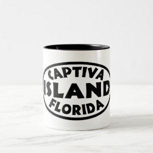 Captiva Island Floridaブラック ツートーンマグカップ