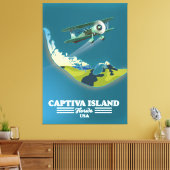 Captiva Island Florida USAの地図 キャンバスプリント (インサイチュ (リビング))