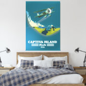Captiva Island Florida USAの地図 キャンバスプリント (インサイチュ (寝室))