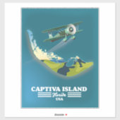 Captiva Island Florida USAの地図 シール (シート)