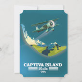 Captiva Island Florida USAの地図 招待状 (裏面)