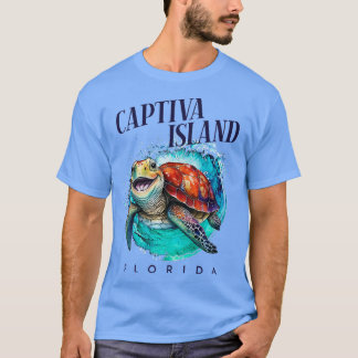 Captiva Island Florida Water color Happy Sea Turtl Tシャツ