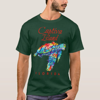 Captiva Island Florida Water color Sea Turtle Tシャツ
