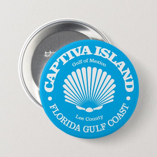 Captiva Island (seashell) 缶バッジ (正面&裏面)