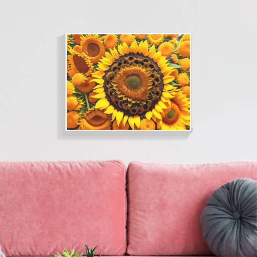 captivating scene of sunflowers キャンバスプリント (インサイチュ (リビング))