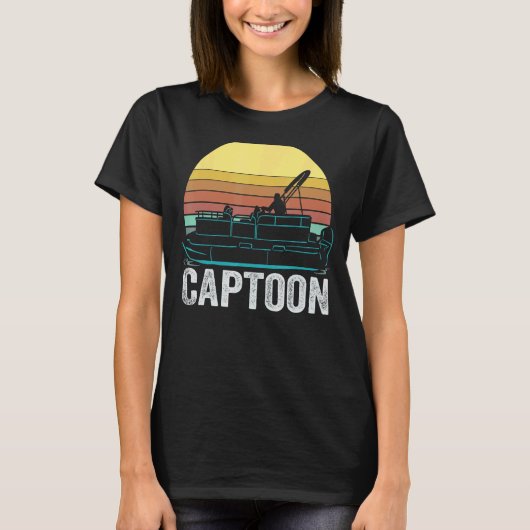 Captoon - 面白いポントゥーン船長 - 釣り人ジョーク tシャツ (正面)