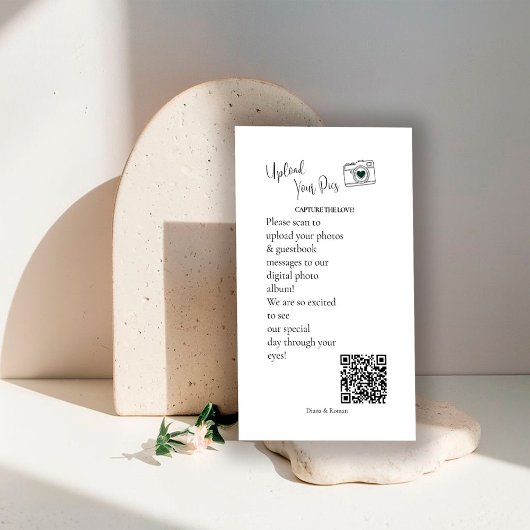 Capture Love QR code Wedding Guest Photo Sharing エンクロージャーカード