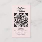 Capture Love QR Code Wedding Photo Sharing 名刺 (裏面)