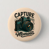 Capture Moments Camera Art Button 缶バッジ (正面)