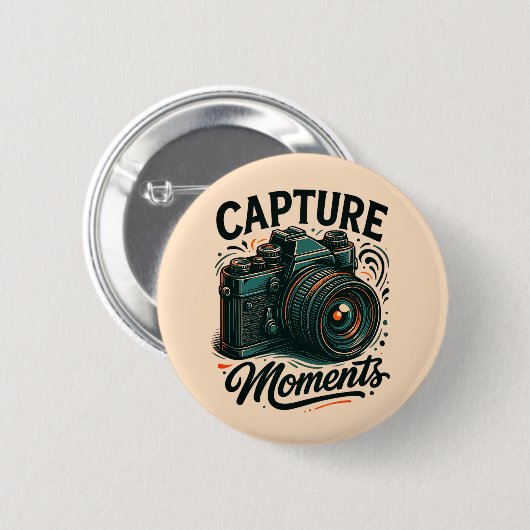 Capture Moments Camera Art Button 缶バッジ (正面&裏面)