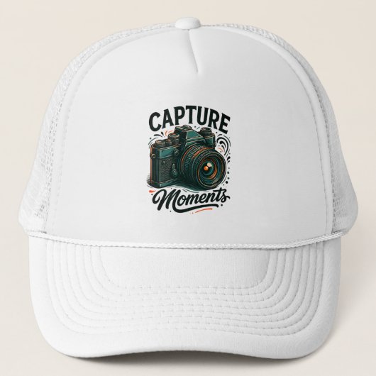 Capture Moments Retro Camera Art Hat キャップ (正面)