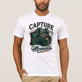 Capture Moments Retro Camera Art T-Shirt Tシャツ