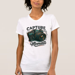 Capture Moments Retro Camera Art T-Shirt Tシャツ