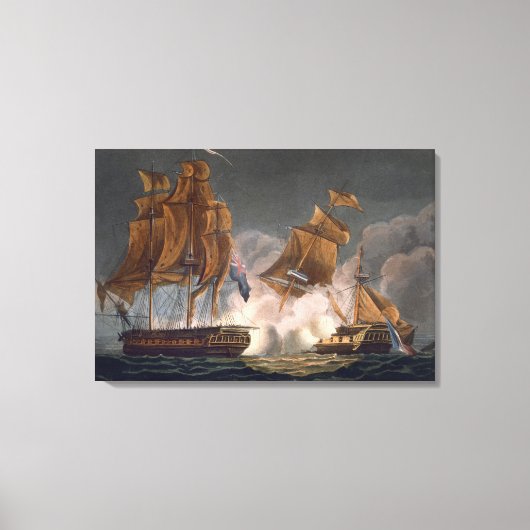 Capture of La Tribune, 1796年6月8日,次により刻印 キャンバスプリント (正面)